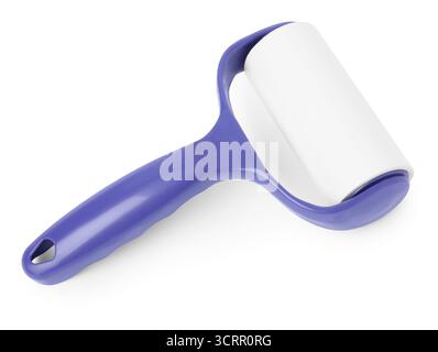One sticky lint roller isolated on white Stock Photo