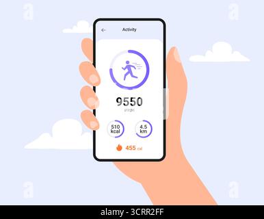 Fitness tracker smart watch, cartoon doodle vector style design. Modern ...