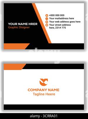 Creative Company Identity Card  Modern Double-Sided Business Card Template Stock Vector