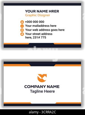 Unique Professional Business Card  Creative Corporate Visiting Card Template Stock Vector