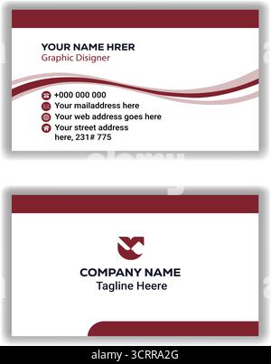 Elegant Designer Business Card Professional Corporate Identity Template Design Stock Vector