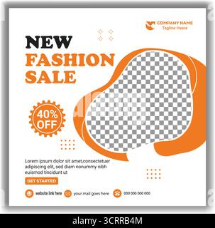 Elegant Fashion Store Discount Promotion Modern Social Media and Web Banner Template Vector Design Stock Vector