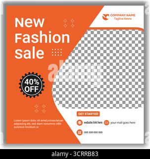 Fashion Store Discount Web Cover Modern Sale Social Media Post Template Vector Design Stock Vector