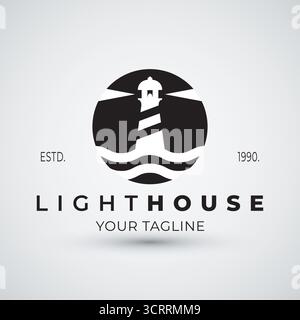 Lighthouse logo vector design template Stock Vector