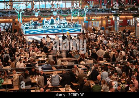 The crowd in a beer tent at the 2025 Stuttgart Volksfest Stock Photo