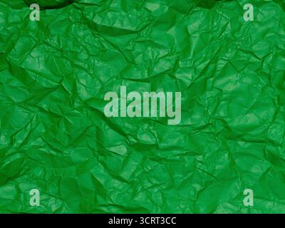 Texture of crumpled green paper Stock Photo