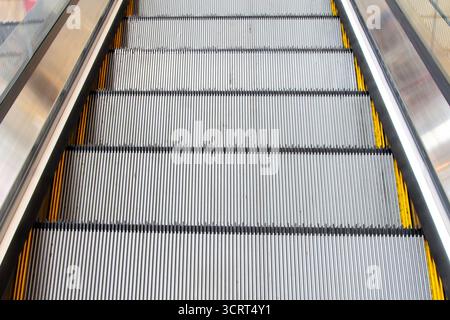Modern Escalator in Shopping Center Stock Photo
