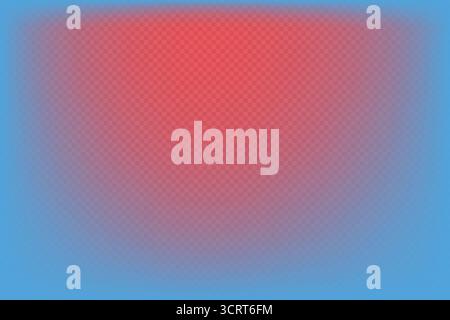 Abstract Red Circle on Blue Gradient Background With Soft Blur and Halftone Texture. Stock Vector