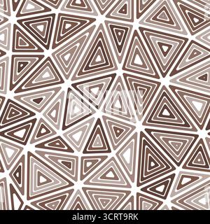 Triangles pattern. Multiple repeated inner triangles. Large shape size. Mono-tone colored style. Seamless pattern. Beautiful vector tiles. Stock Vector