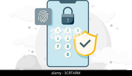 Login using a combination of numbers Stock Vector