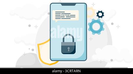 security code message has been received Stock Vector