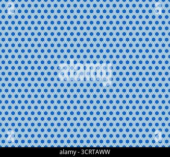 Mosaic composition. Blue color on matching background. Hexagon mosaic composition with inner solid cells. Hexagon shapes. Seamless design. Stock Vector
