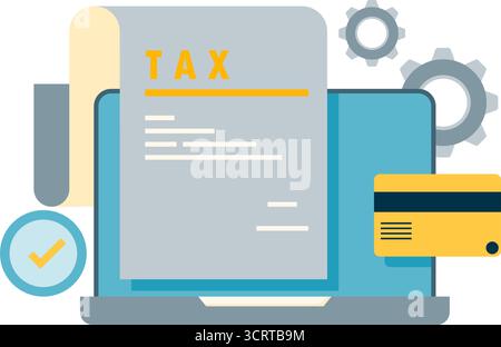 tax payment via online system Stock Vector