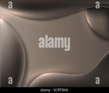 abstract gradient background featuring beige and brown tones with glossy flowing curves and smooth texture designed as modern elegant wallpaper or dec Stock Vector