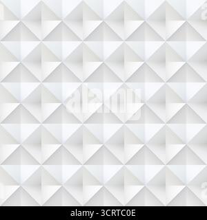 seamless geometric pattern background with 3d pyramid grid in white and gray highlighted by soft shading creating a modern architectural texture for d Stock Vector