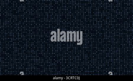 abstract technology digital background showing a dense pixel matrix in dark blue tones resembling binary data static and code used for cyber internet Stock Vector