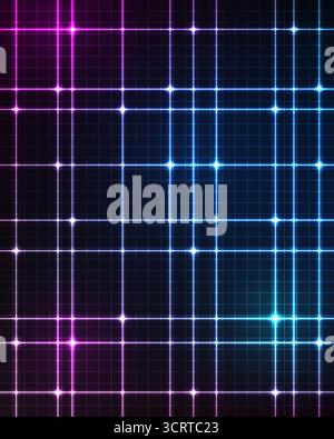Bright neon grid lines glowing background with 80s style Stock Vector ...