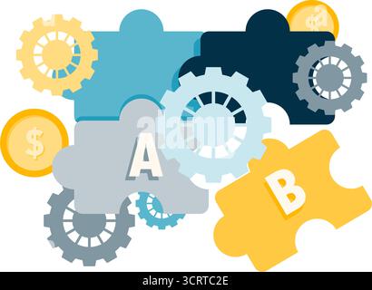 symbol of teamwork and business collaboration Stock Vector