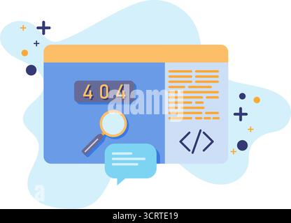 illustration of problems when coding on a computer Stock Vector