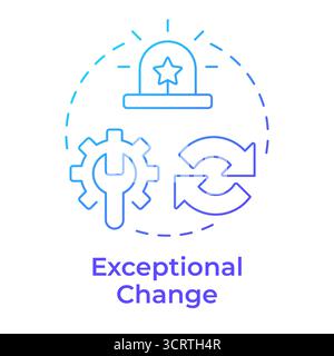 Exceptional change blue gradient concept icon Stock Vector
