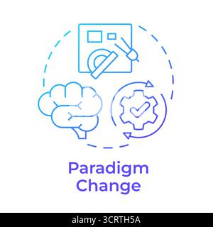 Paradigm change blue gradient concept icon Stock Vector