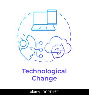 Technological change blue gradient concept icon Stock Vector