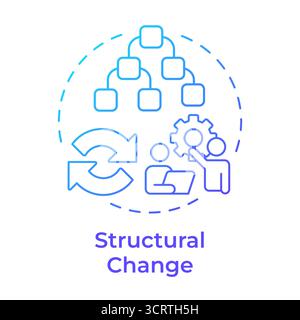 Structural change blue gradient concept icon Stock Vector