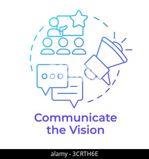 Communicate vision blue gradient concept icon Stock Vector