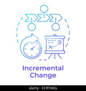 Incremental change blue gradient concept icon Stock Vector