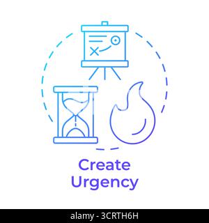 Create urgence blue gradient concept icon Stock Vector