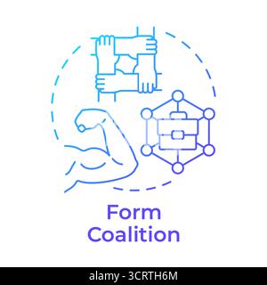 Form coalition blue gradient concept icon Stock Vector