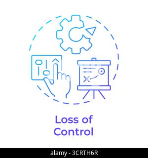 Loss of control blue gradient concept icon Stock Vector