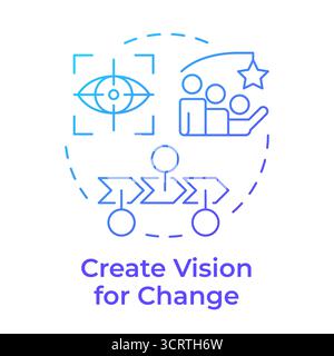 Create vision for change blue gradient concept icon Stock Vector