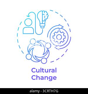 Cultural change blue gradient concept icon Stock Vector