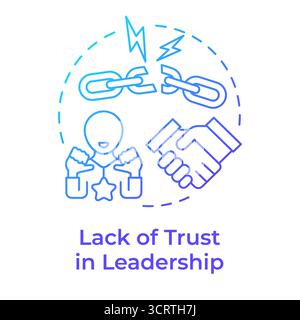 Luck of trust in leadership blue gradient concept icon Stock Vector