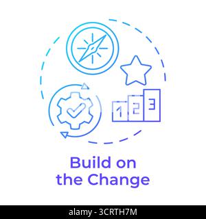 Build on change blue gradient concept icon Stock Vector