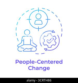 People centered change blue gradient concept icon Stock Vector