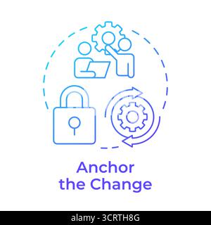 Anchor change blue gradient concept icon Stock Vector
