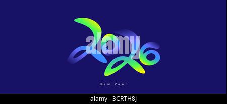 Modern Design with Typography Logo 2026 in Minimalist and Colorful Gradient Colors and Unique Style. For Banner or Poster Design Elements Stock Vector