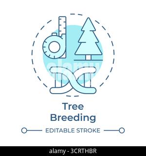 Tree breeding soft blue concept icon Stock Vector