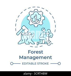 Forest management soft blue concept icon Stock Vector