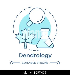 Dendrology soft blue concept icon Stock Vector