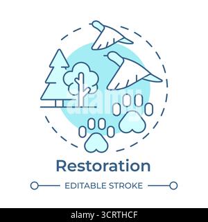 Restoration soft blue concept icon Stock Vector