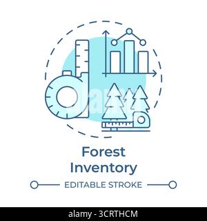 Forest inventory soft blue concept icon Stock Vector