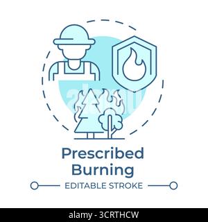 Prescribed burning soft blue concept icon Stock Vector