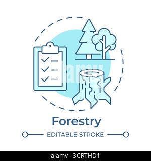 Forestry soft blue concept icon Stock Vector