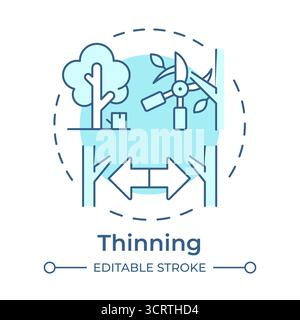 Thinning soft blue concept icon Stock Vector