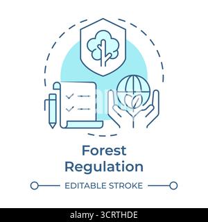 Forest regulation soft blue concept icon Stock Vector