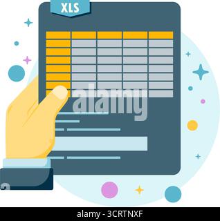 hand holding excel file Stock Vector