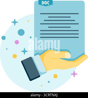 hand holding file document Stock Vector
